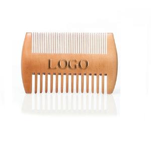 Pettine Tascabile per Barba e Baffi da Uomo in Legno Massello Naturale, Doppia Dentatura Larga, Funzione Massaggio, Prezzo di Fabbrica - Product Image 4