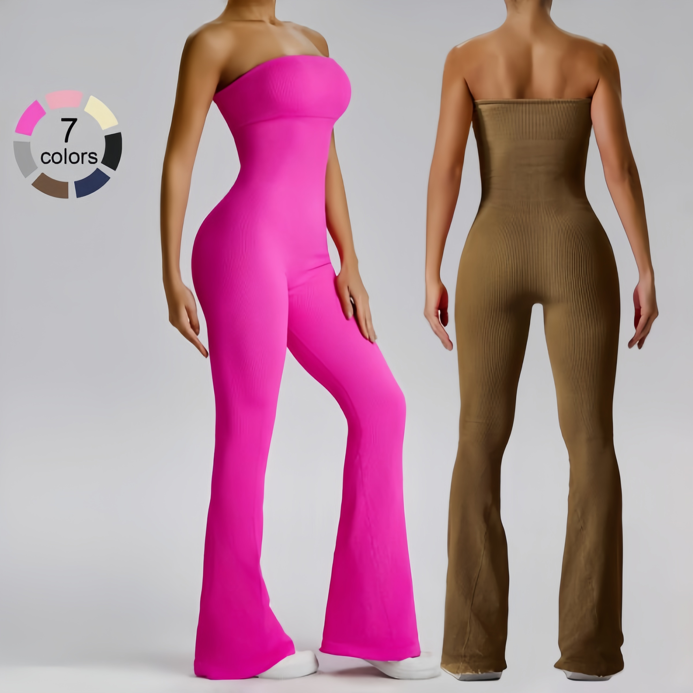 New Tube Top Sleeveless Fitness Yoga Clothes High Strength Quick Drying Women Gym Hip Lift Tight One Piece Yoga Sports Jumpsuit