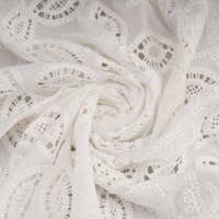 Tissu Brodé Professionnel Blanc Élégant et Doux pour Robes Femme et Fille, Vêtements de Défilé de Mode, Chemises, Textile Créatif 100% Uni