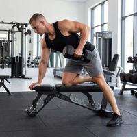 Banc de musculation réglable en acier, pliable et sécurisé, pour haltères, usage commercial, personnalisable en usine