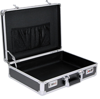 Grande mallette en aluminium pour machines/outils avec serrure rétractable, personnalisation OEM/ODM (noir) pour le stockage et le transport