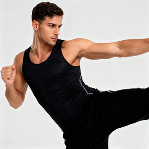 Hot Sell Men Sleeve Sports <b>Vest</b> <b>Compression</b> Slim Fit Bodybuilding Sport Wear Gym Sleeveless Shirts Men Active Tank Top - Product Image 3