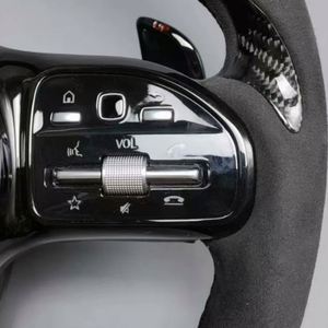 Volant en fibre de carbone et suède pour Mercedes Benz <span class=keywords><strong>AMG</strong></span> W117 W220 W140 S550 W217 CLS W257 G63 GT63 GTS GTR W205 - Product Image 3