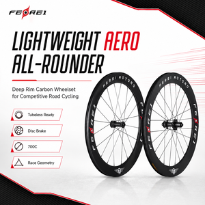 Jeu de roues de vélo de route en carbone <span class=keywords><strong>Ferei</strong></span> T Series 700C T700 Aero Tubeless Ready avec freins à disque et moyeu breveté AOTOAO - Product Image 3