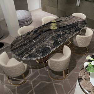 Mesa y sillas de comedor de restaurante de diseño moderno de lujo para el hogar italiano - Product Image 3