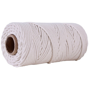 Vente en gros, 100 m/rouleau, 4mm, corde de Crochet tressée, décoration murale, bricolage, coton, <span class=keywords><strong>macramé</strong></span>, <span class=keywords><strong>fil</strong></span> torsadé - Product Image 4