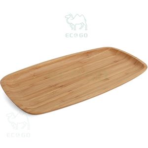 Plateau de service alimentaire en bambou durable, assiettes à pain à usages multiples, ensembles d'assiettes à dîner domestiques - Product Image 4