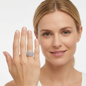 Bague de mariage ethnique de luxe pour femme en argent plaqué or blanc, diamant de laboratoire couleur E, certifié IGI, taille brillant VVS1 - Product Image 6