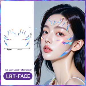 Autocollants de tatouage temporaire en papier holographique laser K-Pop Demon Hunters Halloween HUNTR/X Rumi Lightning Face Makeup Cosplay Party - Product Image 3