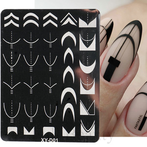 Nail Art français estampage plaque <span class=keywords><strong>dessin</strong></span> modèle géométrique rayure ligne fleur amour dentelle 3D <span class=keywords><strong>Image</strong></span> pochoir moule impression outil - Product Image 3