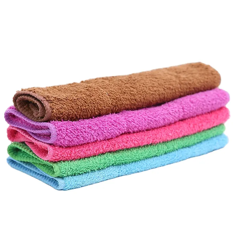 Kitchen Super Absorbent Hanging Coral Fleece Hand Dish Towels With Ties