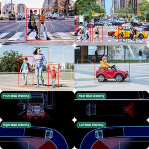 GreenYi 10.1in quad split DVR AI BSD Angle mort Détection de véhicules piétonniers Caméra moniteur 256G avec 2 bips d'alarme AI BSD KIT - Product Image 2