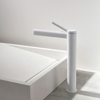 Robinet de lavabo monocommande moderne de luxe blanc mat en laiton massif pour salle de bain