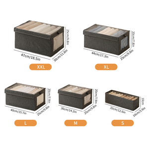 Oxford Cloth Collapsible <strong>Wardrobe</strong> Organizer Clothes <strong>Storage</strong> <strong>Box</strong> with Clear Windows - Product Image 2