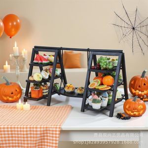Expositor de cupcakes de Halloween de 3 pisos, decoraciones reutilizables para mesa de fiesta - Product Image 3