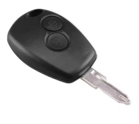 Coque de clé de voiture 2 boutons télécommande ABS Embryo VAC102/HU136T de remplacement avec puce 4A noire OEM pour