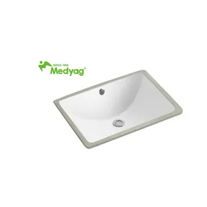 Medyag 18 Inch Vuông Gốm Dưới Quầy Rửa Tàu Chậu Rửa Tay Phòng Tắm Chậu Rửa Tay