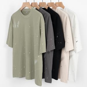 เสื้อยืดคอกลมวินเทจสำหรับผู้ชายทรงโอเวอร์ไซส์ทำจากผ้าฝ้าย280 GSM 100% เป็นมิตรกับสิ่งแวดล้อมพิมพ์ลายไหล่ตก - Product Image 2