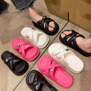 Talons pour femmes et dames femmes sandales plage décontracté diapositives pantoufles avec talon plate-forme sandales chaussures - Product Image 5