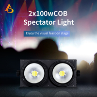 Projecteur LED COB AICPOSE en aluminium noir à 2 yeux, contrôle DMX512, angle de faisceau de 40/60 degrés, puissance nominale de 200W, éclairage blanc chaud/froid
