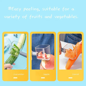 Gadget de cuisine Éplucheur à tête unique en acier inoxydable Éplucheur créatif à long manche pour légumes et fruits avec rangement - Product Image 2