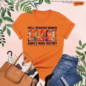 T-shirt da donna femminista, girocollo, manica corta, 100% cotone, stampata, casual, per tutte le stagioni - Product Image 3