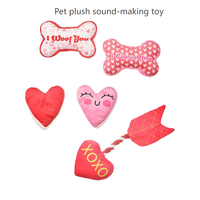 Jouets en peluche pour chiens et chats JXANRY pour la Saint-Valentin et jouets sonores - Durables, faciles à mâcher, design classique