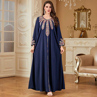 Nouvelle Robe Longue Ample et Élégante pour Femme en Polyester Brodé Floral Turc, Style Commercial Tendance