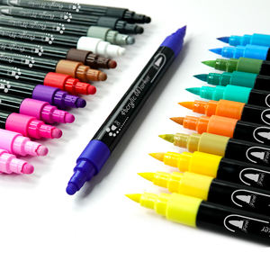 KHY Point Noir Mince <span class=keywords><strong>Tup</strong></span> Brustro Fine Brustri Tip Couverture Complète Ton Peau Acrylique Pinceau Peinture Marqueur Stylo Ensemble - Product Image 1