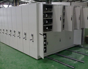 رفوف متحركة يدوية مدلفنة يدوية نظام تخزين ذكي للأرشيف أرفف مكتبات مدمجة كثيفة من الفولاذ للمدرسة - Product Image 4