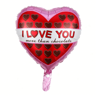 Ballon en aluminium imprimé en forme de cœur de 18 pouces pour les célébrations de mariage, de la Saint-Valentin, de la fête des mères, du Nouvel An chinois