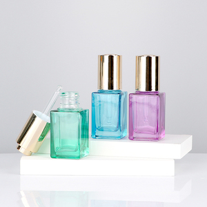 Colorful Glass Square Dropper Bottle Customized Cosmetics Essential Oil Bottle 30ml <b>Container</b> Empty with Screw Cap - Product Image 1