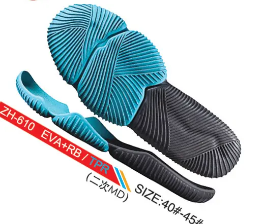 Eva Foam OutsoleผลิตE-TPU Sole Sole Design EVA + TPRวัสดุกีฬารองเท้าEva Outsole