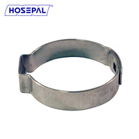 HosePal Collier de serrage à sertir en acier inoxydable à une oreille avec interverrouillage mécanique pour raccord de tuyau en vinyle ou polyéthylène