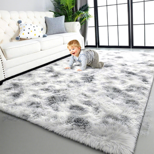 Alfombra de Peluche de Pelo Largo de Color Sólido EiffelHome para Sala de Estar y Dormitorio, Lavable a Máquina, Estilo Moderno y Simple - Product Image 1