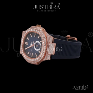 Best Selling Fashion Moissanite Diamond Quartz <b>Watch</b> Women Crystal Decor <b>Waterproof</b> Steel Bracelet <b>Watch</b> Available At Best Price - Product Image 2