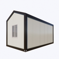 Maison conteneur préfabriquée de luxe avec mur-rideau en verre et toit en pente, grandes unités modulaires de 20 et 40 pieds, pour magasin, bureau, résidentiel, blanche