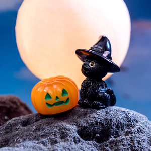 Figuras Decorativas de Halloween en Miniatura de Resina: Bruja Verde 3D, Búho, Mini Sombreros de Momia, Murciélago, Calabaza Negra, Linterna, Fantasma, Vampiro - Product Image 4