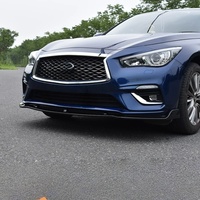 Lèvre avant en fibre de carbone pour Infiniti Q50 2014-2025 / Spoiler de pare-chocs avant Q50S / Kit aérodynamique pour lèvre avant Q50 Pièces de voiture en une seule pièce