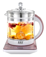 Bouilloire électrique portable sans fil en verre et acier inoxydable, arrêt automatique, capacité 1,8 L, base rotative à 360 degrés, usage domestique