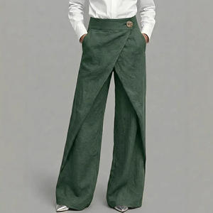 2026 Spring Summer European American Cotton <strong>Linen</strong> Straight Leg Pants Trendy Versatile Casual Long <strong>Trousers</strong> for <strong>Women</strong> - Product Image 3