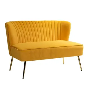 Nordic Гостиная Диван Классический Современный диваны с металлическими ножками декоративные 2-местный глубокий диван бархат желтый двухместный диван