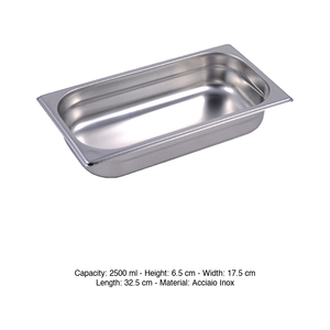 Recipiente para Alimentos GN 1/3 de Acero Inoxidable 18/10, 32.5 × 17.5 × 6.5 h cm, 472 g, Inox, Macel - Product Image 3