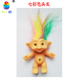 Figurine en vinyle de 10 cm, poupée troll aux cheveux bleus, jouet unisexe pour enfants - Product Image 3