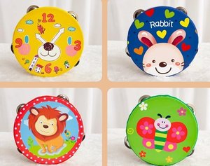 Wholesale Children High Quality Orff Early Education Percussion Toy Hand Clap Tambourine Hand <b>Drum</b> Wood - Product Image 5