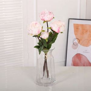 OH ARTS Indoor Dining Table Silk Flower Bunch 50cm X3 Peony Christmas Living Room Furnishings Manufacturer Wholesale - Product Image 2