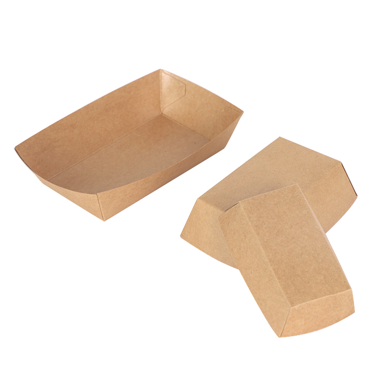 Disposable Paper Food Serving Tray Boat Basket Fast Food Tray French Fries Snack Box for Take AwayPopular