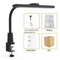 Lampe de travail LED confortable pour les yeux avec pince, lampe de lecture professionnelle, CRI 95 élevé, col de cygne flexible, lampe de table réglable