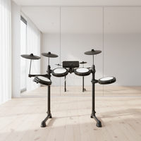 Pédale de batterie électronique pour enfants et adultes débutants, tout-en-un, portable, légère, en alliage d'aluminium, avec tabouret en cuir de vachette