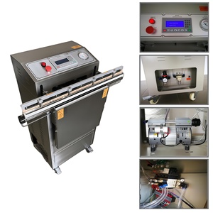 Scelleuse <span class=keywords><strong>sous</strong></span> <span class=keywords><strong>vide</strong></span> automatique à pompage externe électrique en acier inoxydable 304 de haute qualité 600A, scellage pneumatique par descente pour papier - Product Image 6